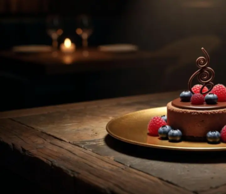 Kézműves desszerttorta elegáns tálalással